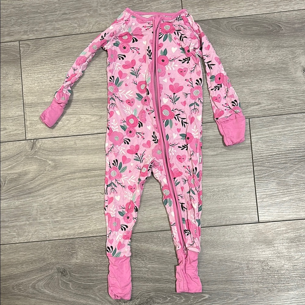 Little Sleepies Pink Floral Kids One Piece